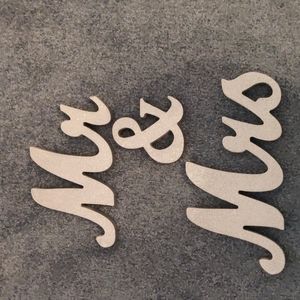 Silver Glitter Mr. And Mrs. Wedding Decor